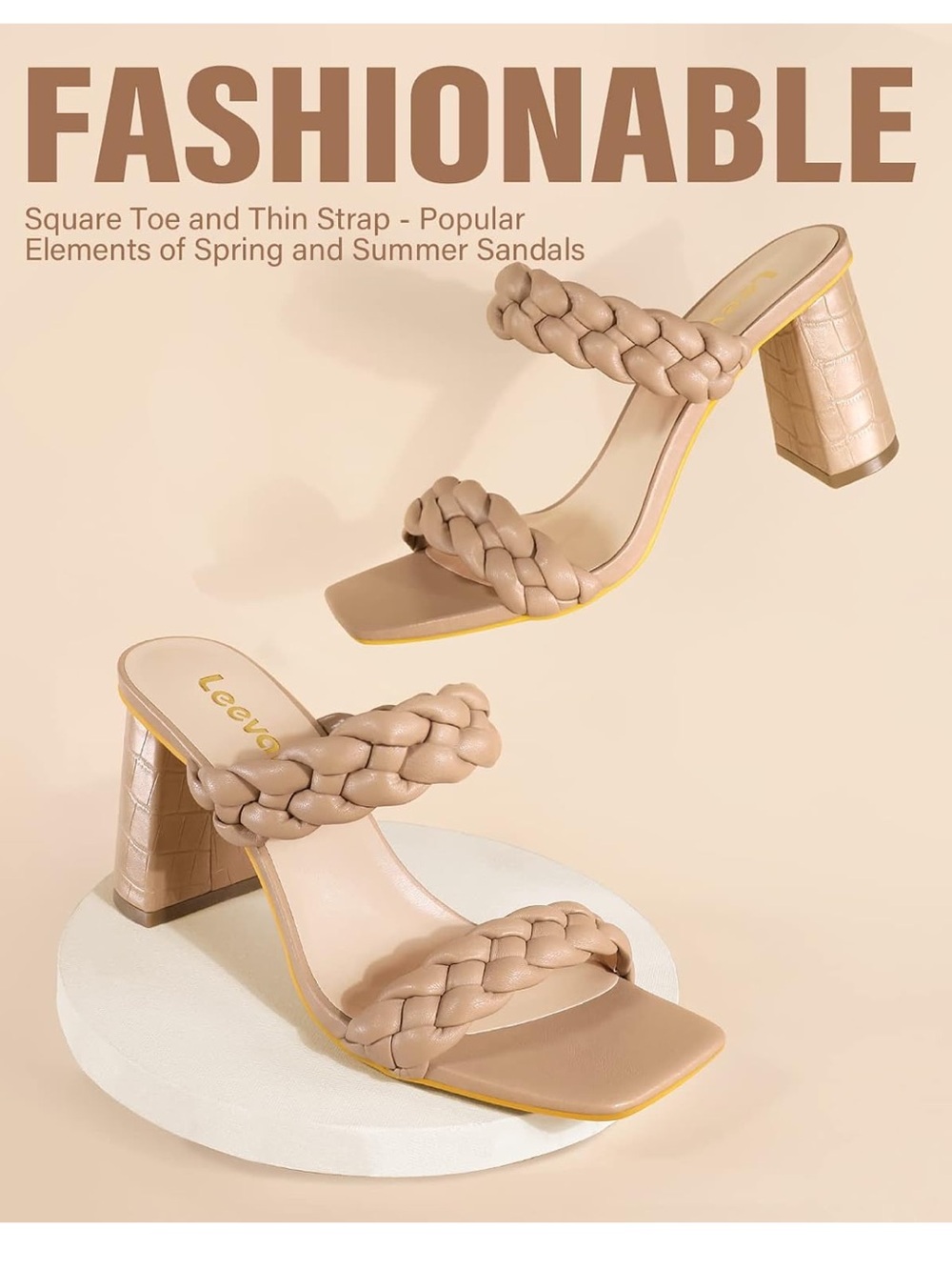 Braided Square toe Sandals